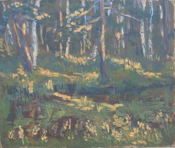 Закат в лесу,2001